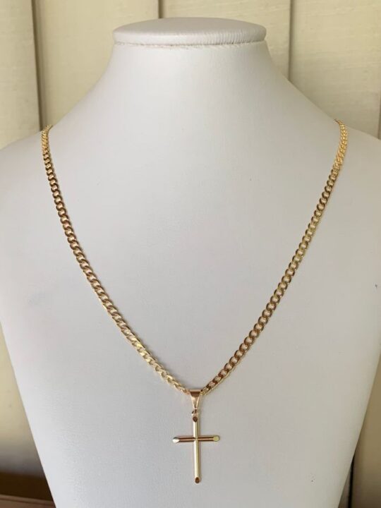 Corrente groumet com cruz lisa
