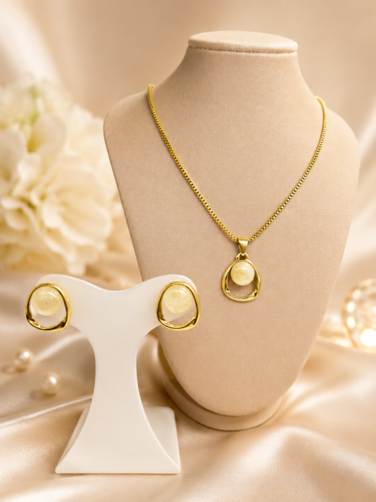 A Conjunto em quartzo branco (pedra natural)